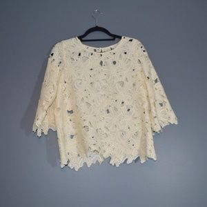 White Cutout Top Women's